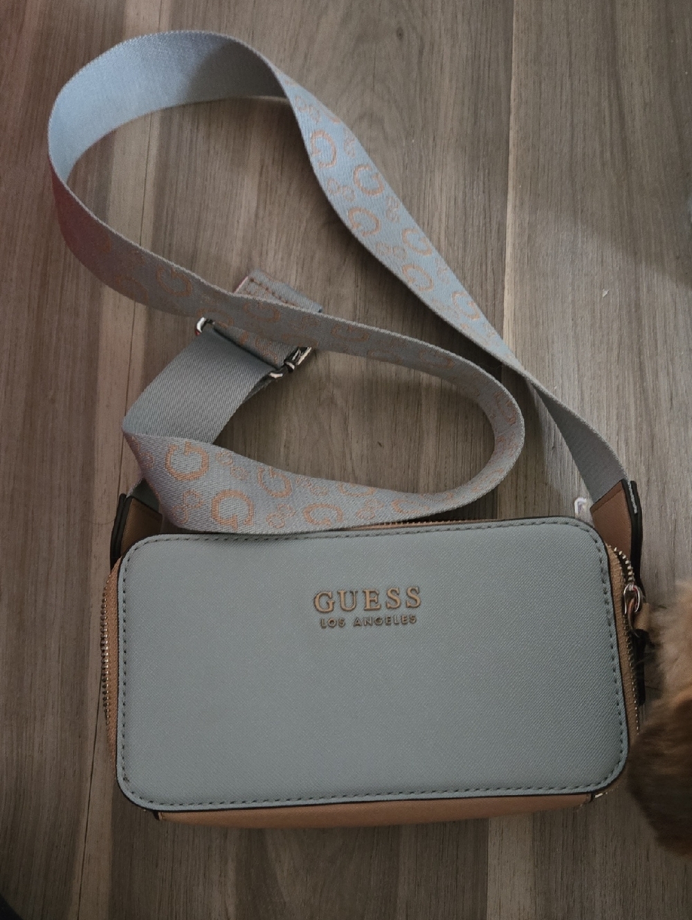 Guess Crossbody Bag Blue and Tan